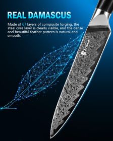 5 Inch Utility Knife, Japanese Damascus Steel Paring Knife, Sharp VG10 Fruit Slicing Knife, Small Kitchen Knife With Full Tang Ergonomic G10 Hand