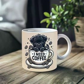 1pc_Dog Coffee Cup ceramic cup 11 ounces, coffee/tea/wine glass, suitable for Valentine's Day, birthdays, home decor