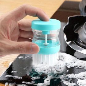 1pc/10pcs; Dish Brush With Soap Dispenser; For Dishes Pot Pan Kitchen Sink Scrubbing; Kitchen Gadgets; Kitchen Stuff; Kitchen Accessories; Home K (Quantity: 1, Color: Blue)